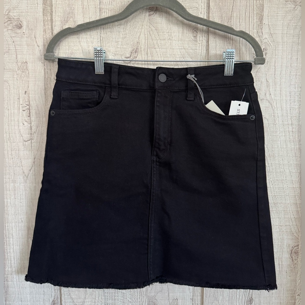 JUST USA Tatiana Black Denim Skirt- Size S NWT